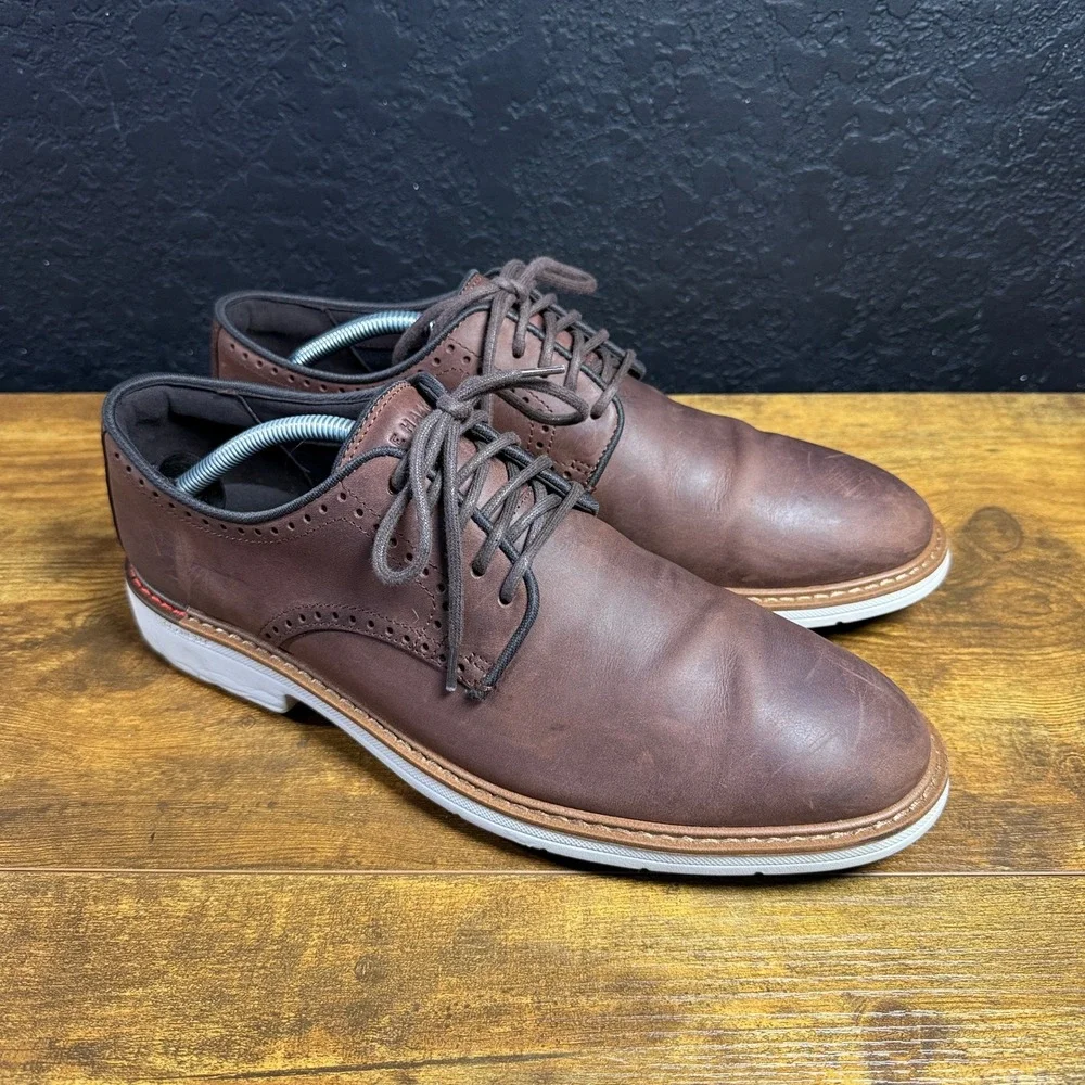 Cole Haan Grand Series C35083 Brown Leather Oxford Wingtip Shoes Mens 10.5M